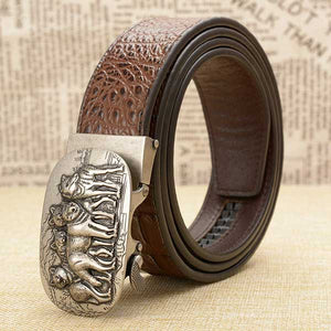 Vintage belt : elegant accessory | Wolf-Horde-brown silver belt loop-