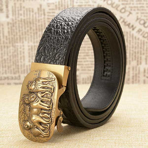 Vintage belt : elegant accessory | Wolf-Horde-Golden Black Belt Buckle-
