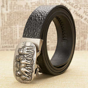 Vintage belt : elegant accessory | Wolf-Horde-silver black belt buckle-