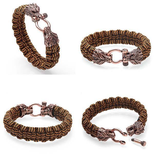 Vintage Woven Rope Wolf Bracelet | Wolf-Horde-165MM-