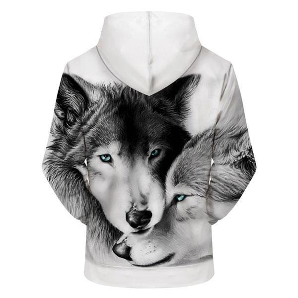 White and Black Wolf Hoodie | Wolf-Horde S