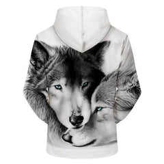 White and Black Wolf Hoodie | Wolf-Horde