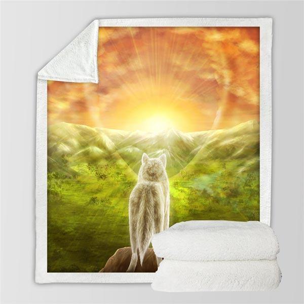 White wolf blanket: symbol of freedom | Wolf-Horde-75cmx100cm-