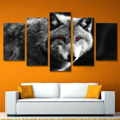 White Wolf Red Eyes Painting | Wolf-Horde-Small-