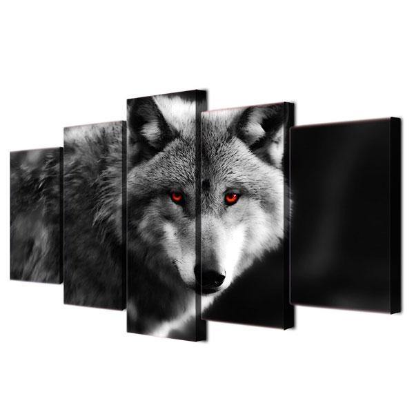 White Wolf Red Eyes Painting | Wolf-Horde-Small-