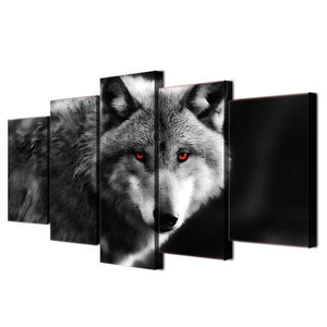 White Wolf Red Eyes Painting | Wolf-Horde-Small-