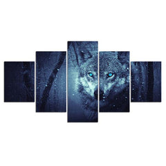 White Wolf With Blue Eyes Painting | Wolf-Horde-Small-