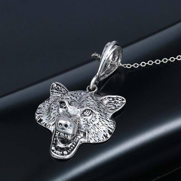 Wild wolf pendant | Wolf-Horde-Silver-