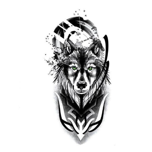 Wolf Abstract Tattoo | Wolf-Horde-xqb087-