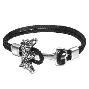 Wolf Anchor Bracelet | Wolf-Horde-Black-
