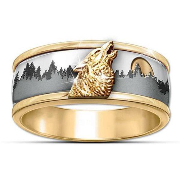 Wolf and Moon Ring | Wolf-Horde-52 mm-
