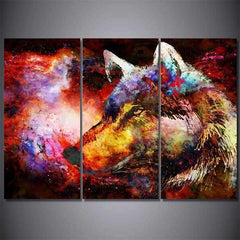 Wolf Art Painting | Wolf-Horde-Small (20x40cmx3)-