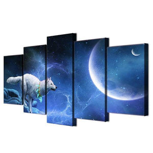 Wolf at Night Painting | Wolf-Horde-Small-