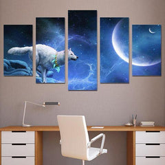 Wolf at Night Painting | Wolf-Horde-Small-