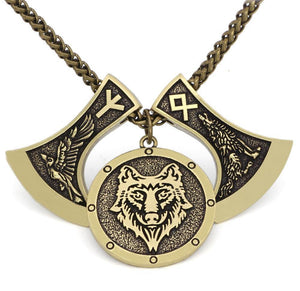 Wolf Axe Necklace | Wolf-Horde-Golden-