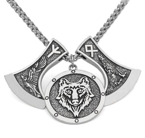 Wolf Axe Necklace | Wolf-Horde-Silver-