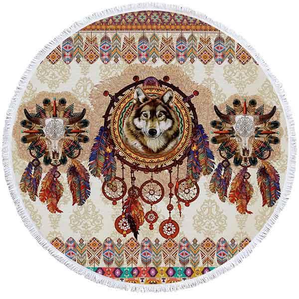 Wolf Beach Towel Dream Catcher | Wolf-Horde-100cm-