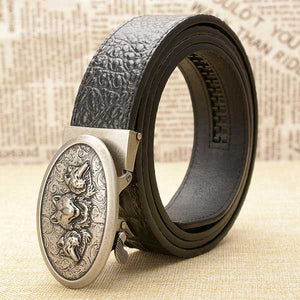 Wolf Belt: Elegant accessory | Wolf-Horde-silver black belt buckle-