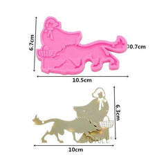 Wolf cake mold little red riding hood | Wolf-Horde-Pink-