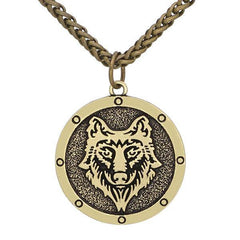 Wolf Coin Necklace | Wolf-Horde-Golden-