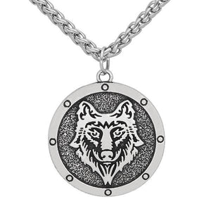Wolf Coin Necklace | Wolf-Horde-Silver-