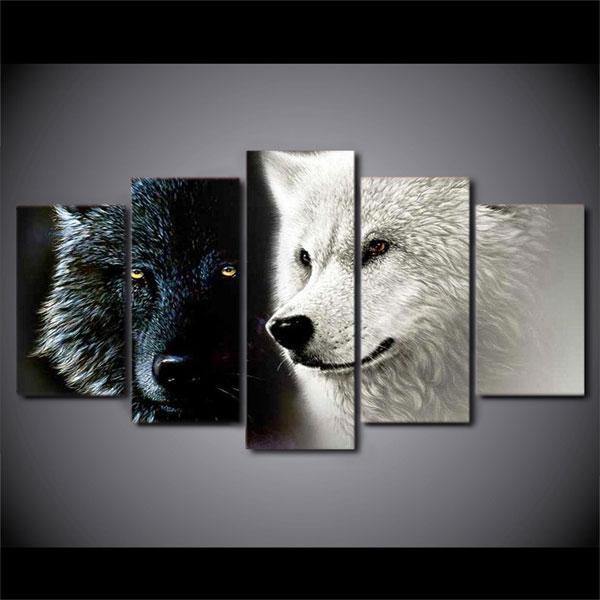 Wolf Couple Painting | Wolf-Horde-Small-