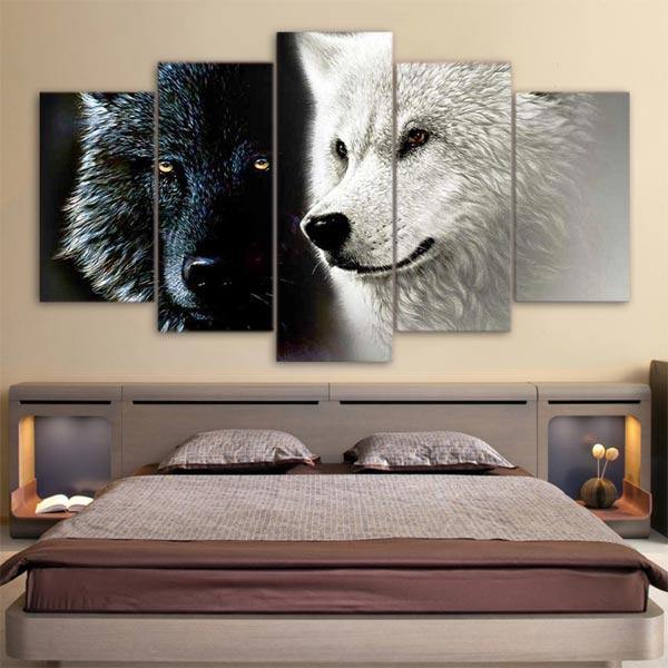 Wolf Couple Painting | Wolf-Horde-Small-