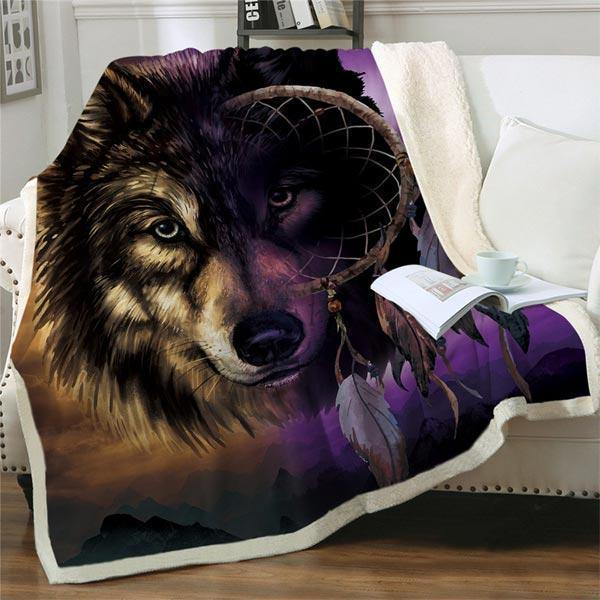 Wolf Dream Catcher Blanket | Wolf-Horde-75cmx100cm-