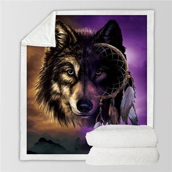 Wolf Dream Catcher Blanket | Wolf-Horde-75cmx100cm-