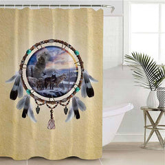 Wolf Dream Catcher Shower Curtain | Wolf-Horde-W90xH180cm-