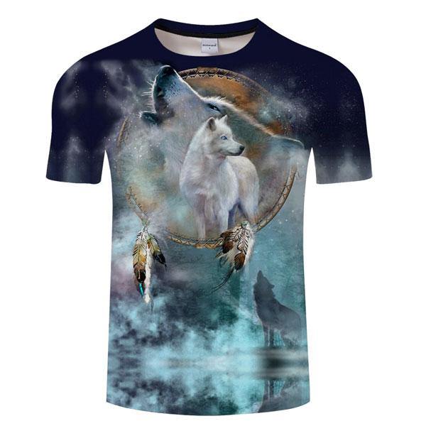 Wolf Dream Catcher T Shirt | Wolf-Horde S