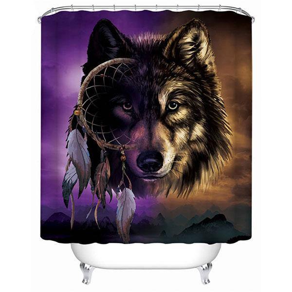 Wolf Dreamcatcher Shower Curtain | Wolf-Horde-W90xH180cm-