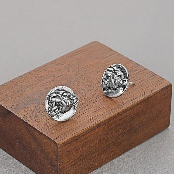 Wolf Earrings Men | Wolf-Horde-Silver-