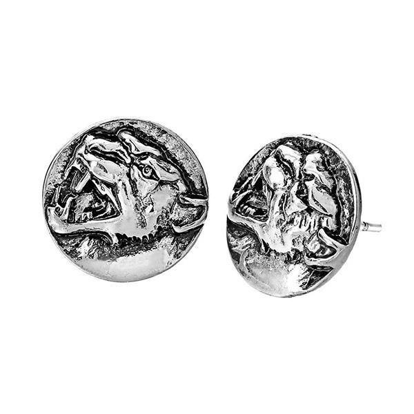 Wolf Earrings Men | Wolf-Horde-Silver-