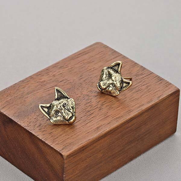 Wolf Earrings Stain Less Steel | Wolf-Horde-Silver-