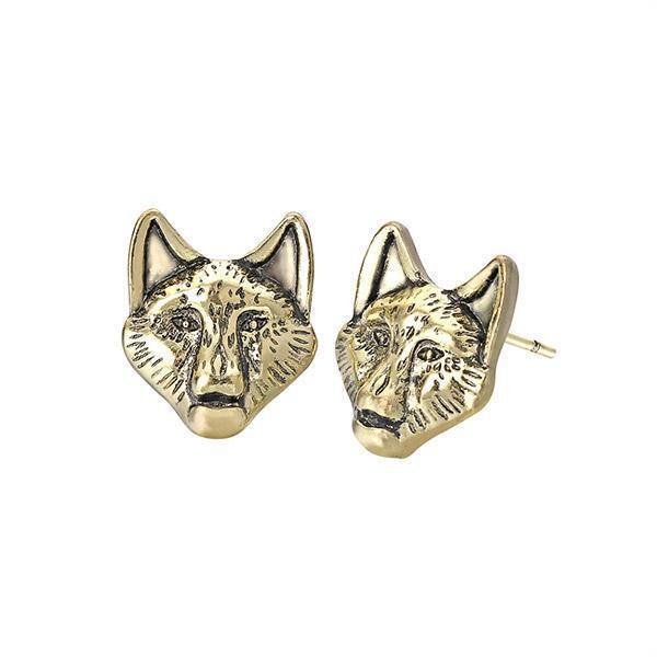Wolf Earrings Stain Less Steel | Wolf-Horde-Silver-