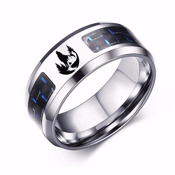 Mens hot sale wolf ring