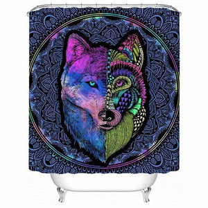 Wolf Face Shower Curtain | Wolf-Horde-W90xH180cm-