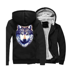 Wolf Fur Jacket with Head | Wolf-Horde Black