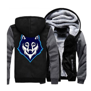Wolf Fur Mens Jacket | Wolf-Horde Dark Gray Black