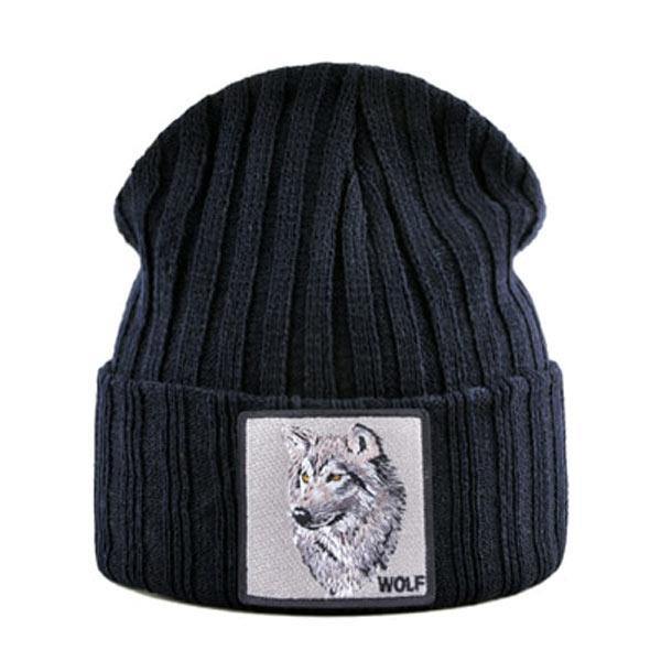 Wolf Head Beanie | Wolf-Horde-Black-