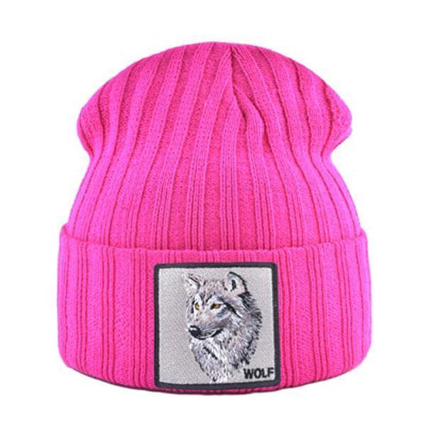 Wolf Head Beanie | Wolf-Horde-Pink-