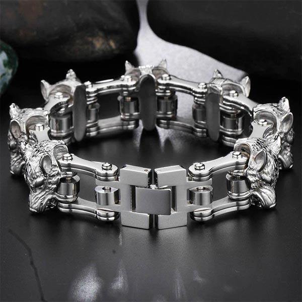 Wolf Head Bracelet | Wolf-Horde-Wolf-