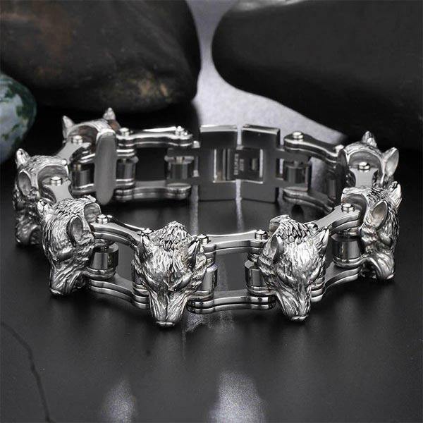 Wolf Head Bracelet | Wolf-Horde-Wolf-