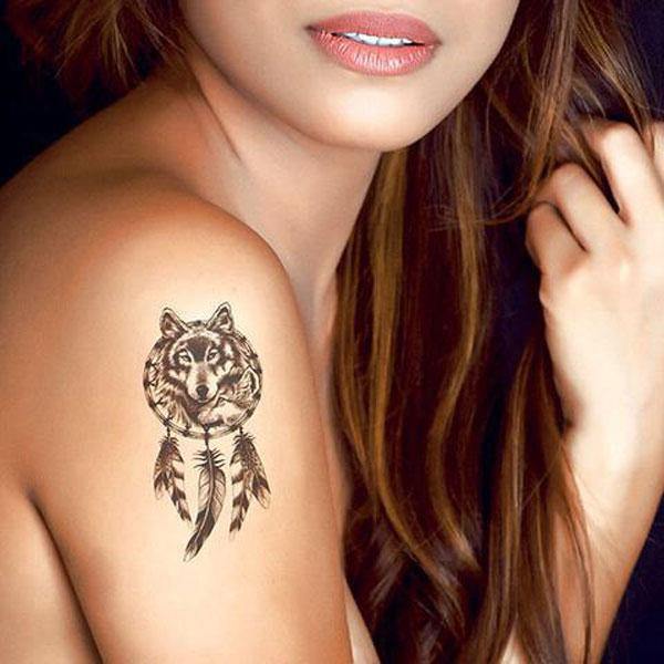 Details more than 79 feminine wolf dreamcatcher tattoo super hot   incdgdbentre