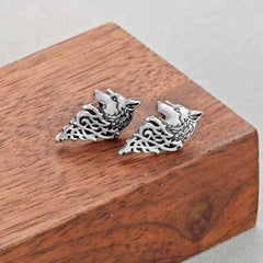 Wolf Head Earrings | Wolf-Horde-Silver-