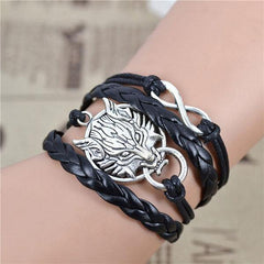 Wolf Head Leather Bracelet | Wolf-Horde-Infinite-