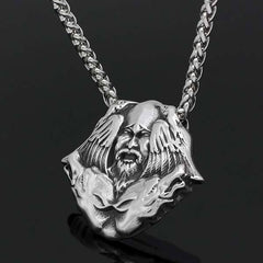 Wolf Head Odin Necklace | Wolf-Horde-Silver-