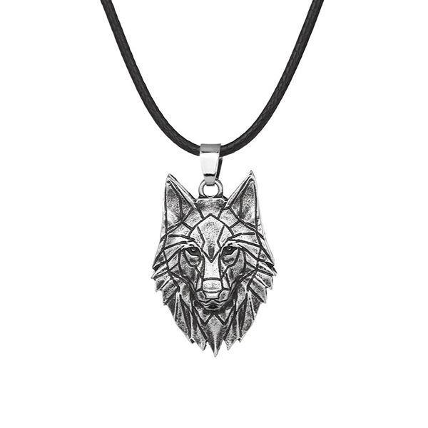 Wolf Head Pendant Necklace | Wolf-Horde-Silver-