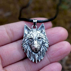 Wolf Head Pendant Necklace | Wolf-Horde-Silver-